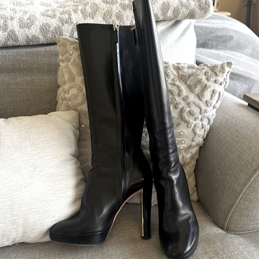 Dior high black heeled boots